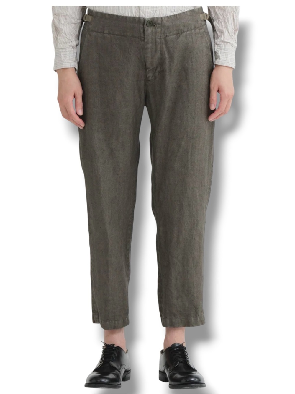 Pas De Calais Linen Twill Tapered Pants Size 34 US XS